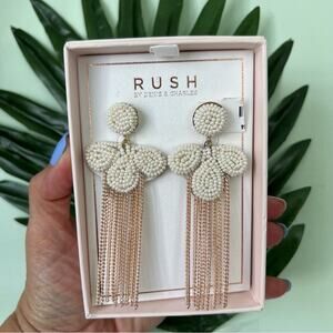 Rush Faux Pearl Cluster Drop Earrings NWT